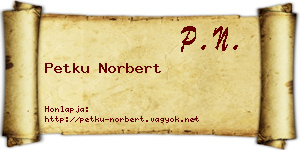 Petku Norbert névjegykártya